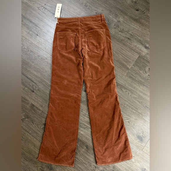 *NWT* AMO Liz Velvet High Rise Split Flare Jeans in Rust - Picture 3 of 10